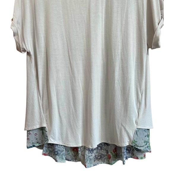 EUC, Mystree Women's Sz Small Short Sleeve Cuffed Hi-Lo Pullover Top - Picture 3 of 10